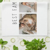 Moderne collage foto's en beste familie ooit theedoek (Gevouwen)