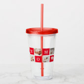 Moderne collage foto's en beste mam ooit cadeautje acryl drinkbeker (Voorkant)