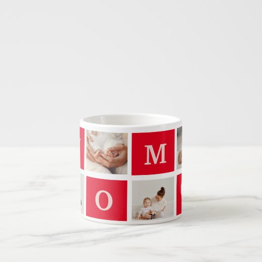 Moderne collage foto's en beste mam ooit cadeautje espresso kop (Voorkant)