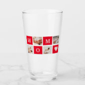 Moderne collage foto's en beste mam ooit cadeautje glas (Voorkant)