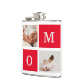 Moderne collage foto's en beste mam ooit cadeautje heupfles (Links)