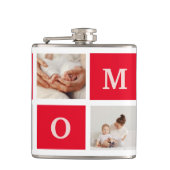 Moderne collage foto's en beste mam ooit cadeautje heupfles (Voorkant)