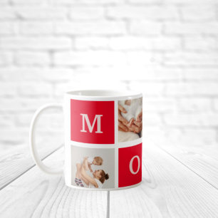 Moderne collage foto's en beste mam ooit cadeautje koffiemok