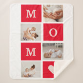 Moderne collage foto's en beste mam ooit cadeautje sherpa deken (Voorkant)