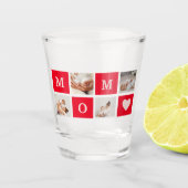 Moderne collage foto's en beste mam ooit cadeautje shot glas (Voorkant)