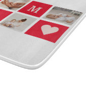 Moderne collage foto's en beste mam ooit cadeautje snijplank (Hoek)