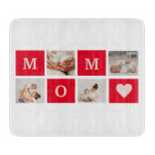 Moderne collage foto's en beste mam ooit cadeautje snijplank (Voorkant)