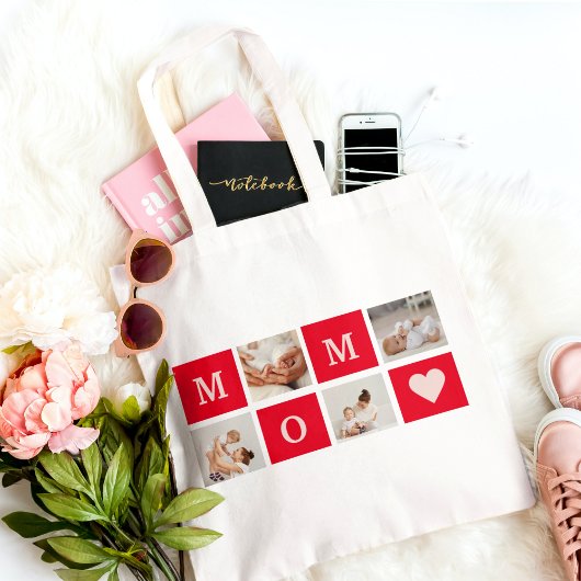 Moderne collage foto's en beste mam ooit cadeautje tote bag