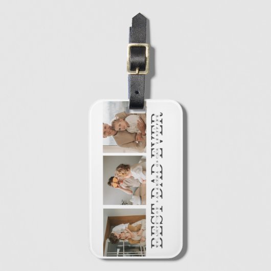 Moderne collage foto's en beste pap ooit cadeautje bagagelabel (Voorkant (verticaal))