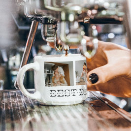 Moderne collage foto's en beste pap ooit cadeautje espresso kop