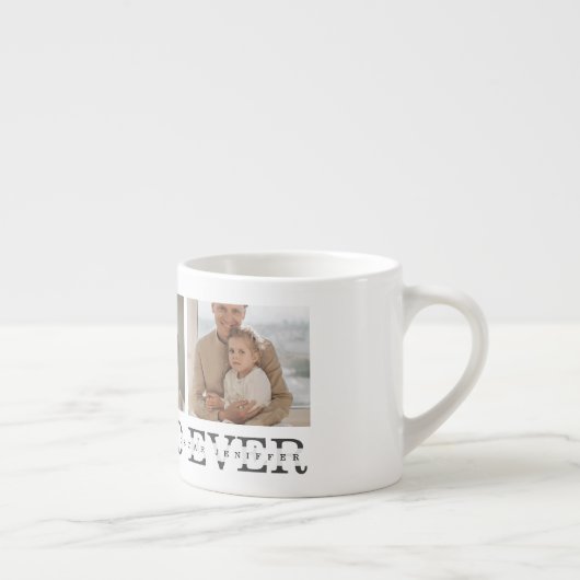 Moderne collage foto's en beste pap ooit cadeautje espresso kop (Rechts)