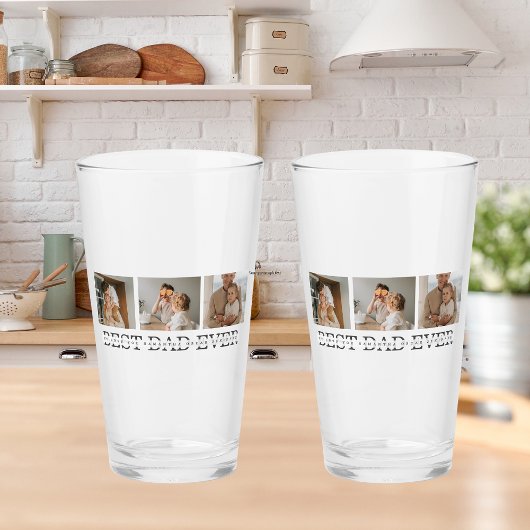 Moderne collage foto's en beste pap ooit cadeautje glas