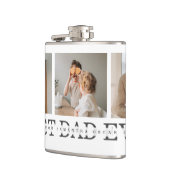 Moderne collage foto's en beste pap ooit cadeautje heupfles (Links)