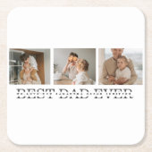 Moderne collage foto's en beste pap ooit cadeautje kartonnen onderzetters (Voorkant)