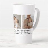 Moderne collage foto's en beste pap ooit cadeautje latte mok (Rechterhoek)