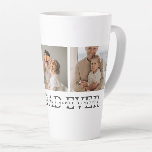 Moderne collage foto's en beste pap ooit cadeautje latte mok (Rechterhoek)