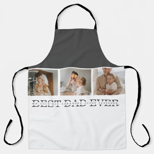 Moderne collage foto's en beste pap ooit cadeautje schort (Voorkant)