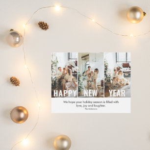 Moderne collage foto's en gelukkig nieuwjaar