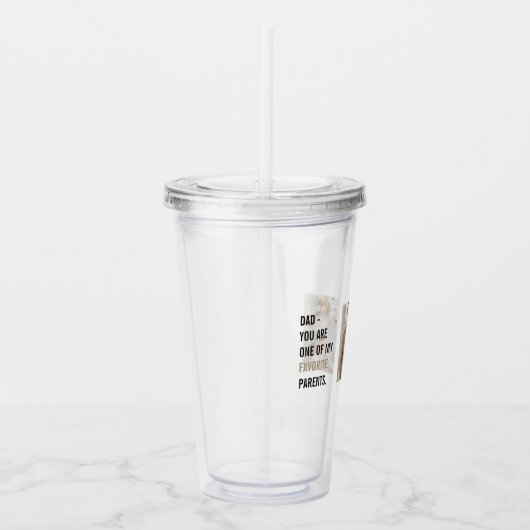 Moderne collage foto's en Happy Fathers Day Gift Acryl Drinkbeker (Rechts)