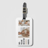 Moderne collage foto's en Happy Fathers Day Gift Bagagelabel (Voorkant (verticaal))