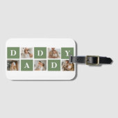 Moderne collage foto's en Happy Fathers Day Gift Bagagelabel (Voorkant (horizontaal))