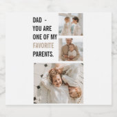Moderne collage foto's en Happy Fathers Day Gift Bier Etiket (Enkel label)