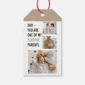 Moderne collage foto's en Happy Fathers Day Gift Cadeaulabel (Voorkant)