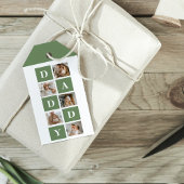Moderne collage foto's en Happy Fathers Day Gift Cadeaulabel