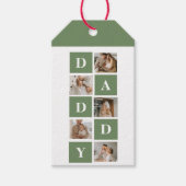 Moderne collage foto's en Happy Fathers Day Gift Cadeaulabel (Voorkant)