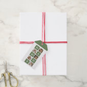 Moderne collage foto's en Happy Fathers Day Gift Cadeaulabel (Met Touw)