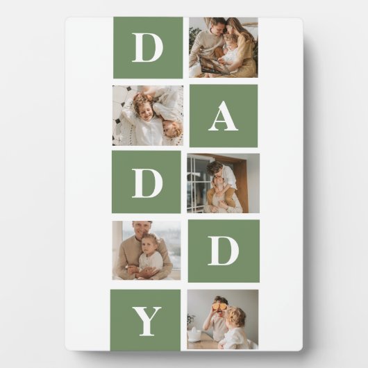 Moderne collage foto's en Happy Fathers Day Gift Fotoplaat (voorkant)