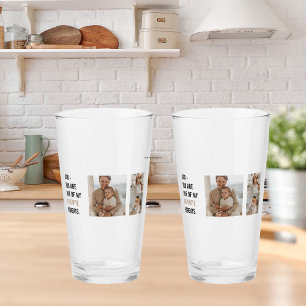 Moderne collage foto's en Happy Fathers Day Gift Glas