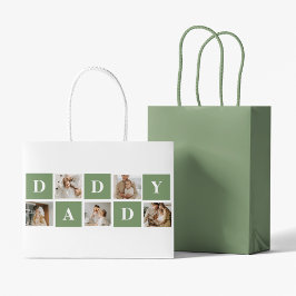 Moderne collage foto's en Happy Fathers Day Gift Groot Cadeauzakje