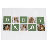 Moderne collage foto's en Happy Fathers Day Gift Groot Cadeauzakje (Voorkant)