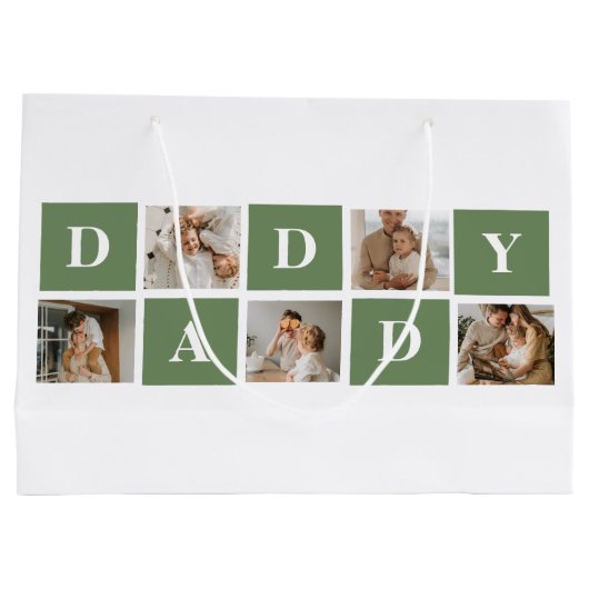 Moderne collage foto's en Happy Fathers Day Gift Groot Cadeauzakje (Achterkant)