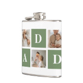 Moderne collage foto's en Happy Fathers Day Gift Heupfles (Links)