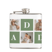 Moderne collage foto's en Happy Fathers Day Gift Heupfles (Voorkant)