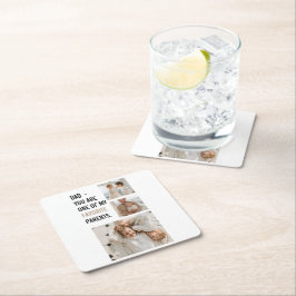 Moderne collage foto's en Happy Fathers Day Gift Kartonnen Onderzetters