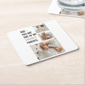 Moderne collage foto's en Happy Fathers Day Gift Kartonnen Onderzetters (Schuin)