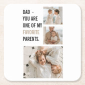 Moderne collage foto's en Happy Fathers Day Gift Kartonnen Onderzetters (Voorkant)