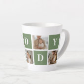 Moderne collage foto's en Happy Fathers Day Gift Latte Mok (Rechterhoek)
