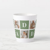 Moderne collage foto's en Happy Fathers Day Gift Latte Mok (Voorkant)