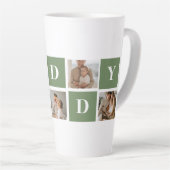 Moderne collage foto's en Happy Fathers Day Gift Latte Mok (Rechterhoek)