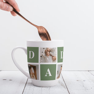 Moderne collage foto's en Happy Fathers Day Gift Latte Mok