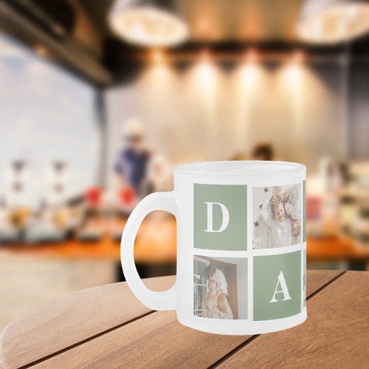 Moderne collage foto's en Happy Fathers Day Gift Matglas Koffiemok
