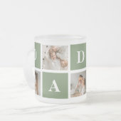 Moderne collage foto's en Happy Fathers Day Gift Matglas Koffiemok (Voorkant links)
