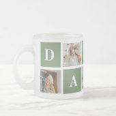 Moderne collage foto's en Happy Fathers Day Gift Matglas Koffiemok (Links)