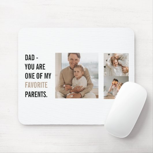 Moderne collage foto's en Happy Fathers Day Gift Muismat (Met muis)