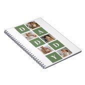 Moderne collage foto's en Happy Fathers Day Gift Notitieboek (Rechterzijde)