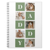 Moderne collage foto's en Happy Fathers Day Gift Notitieboek (Voorkant)